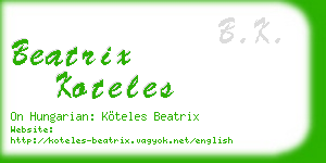 beatrix koteles business card