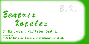 beatrix koteles business card